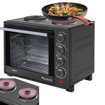 Piekarnik elektryczny 35L 1600w + kuchenka elektryczna 2 palniki do gotowania TurboTronic