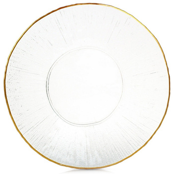 Talerz obiadowy płytki szklany złoty patera 30 cm