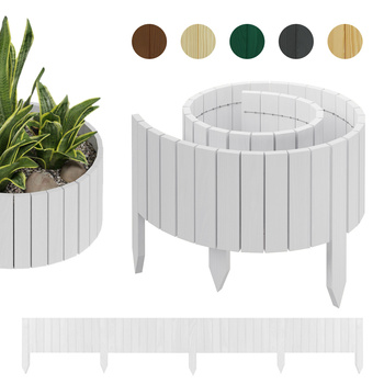 be4nature OBRZEŻE drewniane, płotek ogrodowy  200 x 20 cm Biały (Rollborder II)