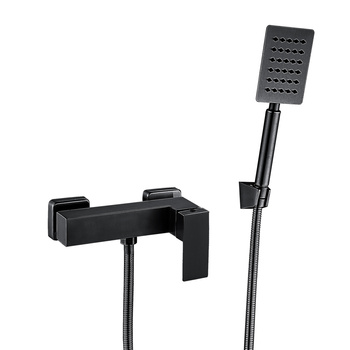 Baterie prysznicowe WEZER PRO5B-02-BLACK z zestawem prysznicowym