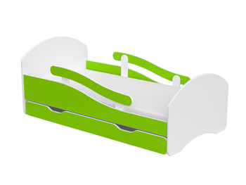 Łóżko dziecięce LEO 160x80 biało-limonkowe