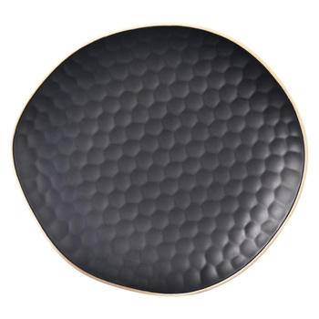 Talerz deserowy ceramiczny czarny TEA TIME 16,5x15 cm