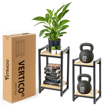 Kwietnik stojący metalowy Vertico 65 cm - czarny stojak na kwiaty