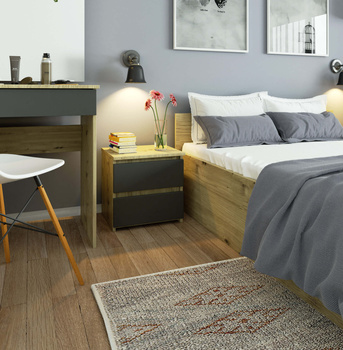 KOMODA CL2 2SZ CLP PK DĄB ARTISAN / SZARY