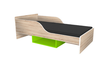 Łóżko dziecięce SMILE 160x70 sonoma-limonkowe