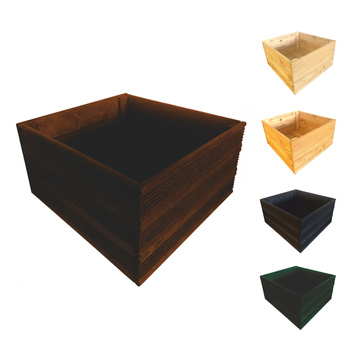 be4nature Doniczka kwadratowa modrzewiowa Brązowa 50 x 53 cm