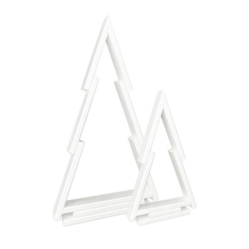 be4nature Choinka sosnowa ozdoba świąteczna Biała Zestaw 2 szt. (ELFO)