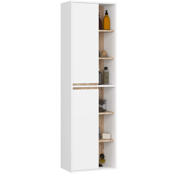 SZAFKA ŁAZIENKOWA WISZĄCA VAMI W50 2D 6P BIAŁA / DĄB SONOMA