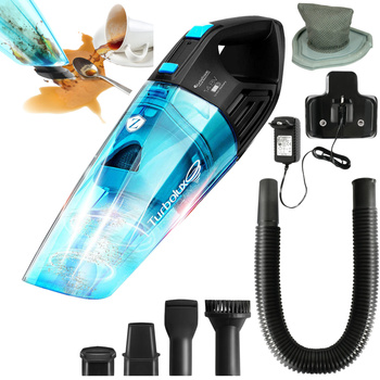 Odkurzacz ręczny TurboTronic z funkcją prania pierze na mokro samochodowy mocny Czarny