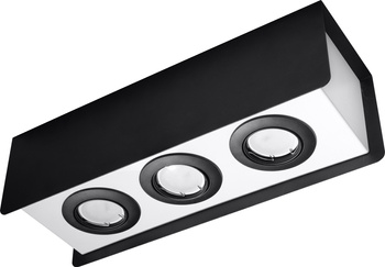 Plafon STEREO 3xGU10 czarny