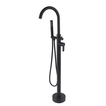 Bateria wannowa wolnostojąca WEZER EKO19A-09-BLACK z zestawem prysznicowym