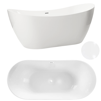 Wanna wolnostojąca 170 x 72 cm biała z pokrywką WHITE - model 602