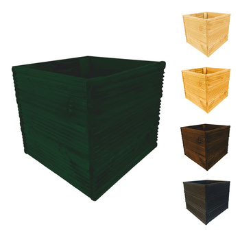 be4nature Doniczka kwadratowa modrzewiowa Zielona 30 x 30 cm