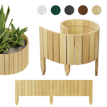 be4nature PŁOTEK DREWNIANY rabatka palisada obrzeże 100 x 30cm Naturalny - Rolloborder II