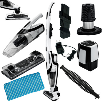 Odkurzacz pionowy mop myjący TurboTronic Power Aqua 3w1 bezprzewodowy Biały