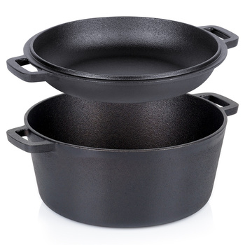 Garnek z pokrywką żeliwny 2w1 CAST LINE 26 cm, 4,5 l / 1,6 l