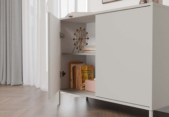 Komoda KAMARO 2D SLIM/GŁADKI KASZMIR Lamele Front Ryflowany + Klasyczny