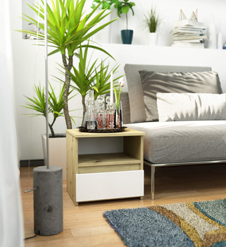 KOMODA CL1 DĄB ARTISAN / BIAŁA