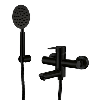 Bateria wannowa WEZER EKO3-09-BLACK  z zestawem prysznicowym