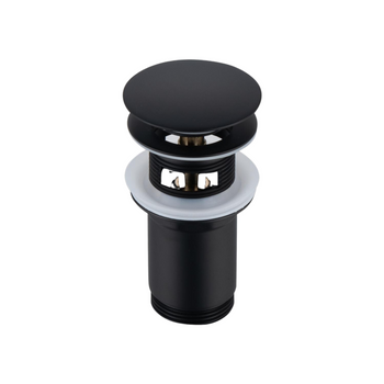 Korek umywalkowy mosiężny Klik Klak z przelewem Black - model 3