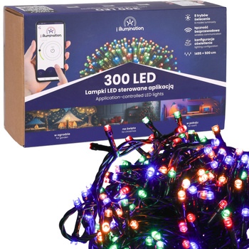 LAMPKI 300LED MULTIKOLOR - sterowane TELEFONEM