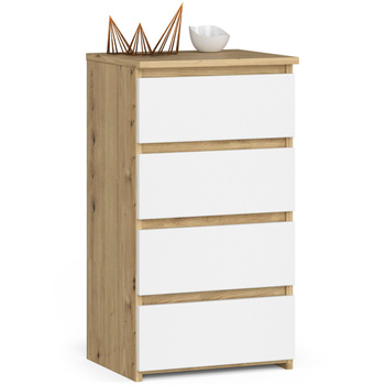 KOMODA CL4 PK DĄB ARTISAN / BIAŁA