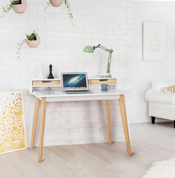 BIURKO ELEGANCKIE do gabinetu biura SZUFLADY NOWOCZESNE DUŻE komputerowe