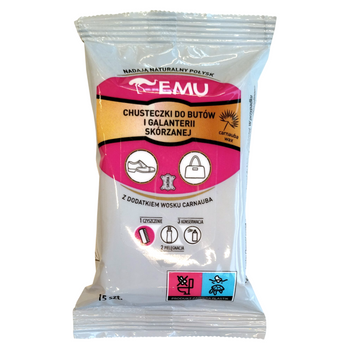 Chusteczki do butów i galanterii skórzanej 15szt. EMU