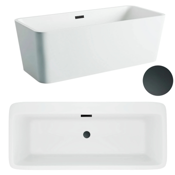Wanna wolnostojąca 170 x 80 cm biała z pokrywką BLACK - model 596