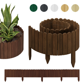 be4nature PALISADA OGRODOWA drewniana, obrzeże płotek 200 x 20 cm Brązowy (Rollborder)