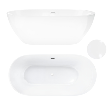 Wanna wolnostojąca 170 x 80 cm - model 208 z pokrywką WHITE
