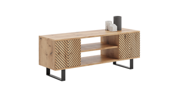 Szafka RTV 155 cm loft dąb craft złoty - jodełka