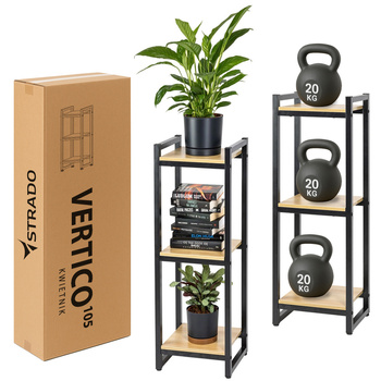 Kwietnik stojący metalowy Vertico 105 cm - czarny stojak na kwiaty