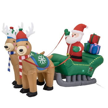 Mikołaj nadmuchiwany Dekoracja Świąteczna Sanie Renifer dmuchaniec JUMIhome