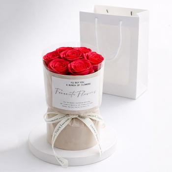 Flower box, bukiet zapachowych kwiatów mydlanych w pudełku 7szt. BUK27CZE