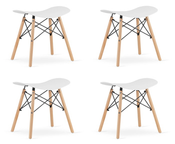Taboret KORFU - biały x 4