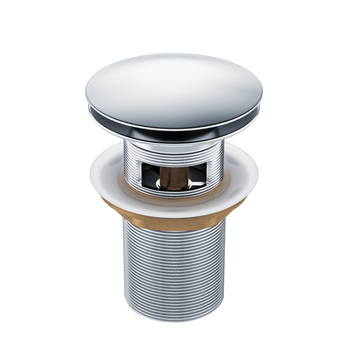 Korek umywalkowy mosiężny Klik Klak z przelewem Chrom- model 1