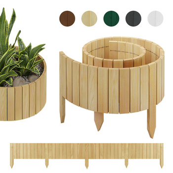 be4nature PŁOTEK RABATKOWY palisada obrzeże ogrodowe 200 x 30 cm Naturalny (Rollborder II)