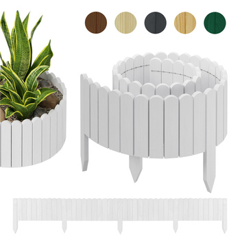 be4nature ROLBORDER Obrzeże trawnikowe drewniane płotek 200 x 20 cm Biały (Rollborder)