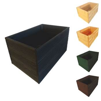 be4nature Doniczka kwadratowa modrzewiowa Antracyt 50 x 33 cm