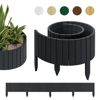 be4nature OBRZEŻE drewniane, małe ogrodzenie, płotek 200 x 30cm Antracytowy (Rollborder II)