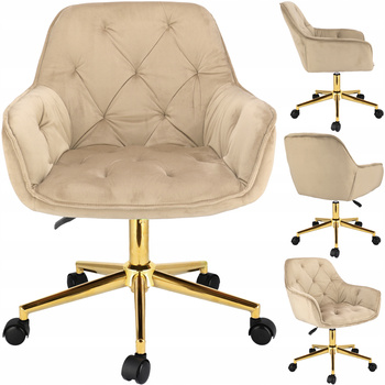 Fotel LARGO beżowy na złotej stopie