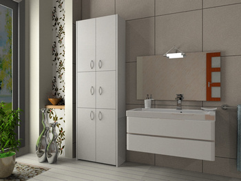 Słupek łazienkowy Adaś 6D 56 cm Biały - POŁYSK (akryl)