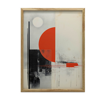 Subtelna Harmonia z Odważnym Akcentem, 30x40 cm, rama drewniana jasny dąb, papier matowy 230 gsm