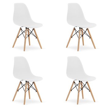 Krzesło OSAKA białe / nogi naturalne x 4