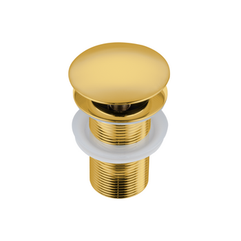 Korek umywalkowy mosiężny Klik Klak bez przelewu Gold- model 1