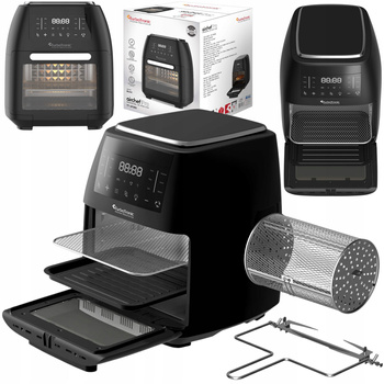 Piekarnik frytownica beztłuszczowa TurboTronic frytkownica rożen grill 12L 2000w Czarna