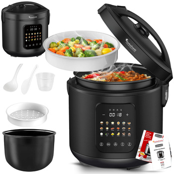 Multicooker parowar szybkowar TurboTronic kombiwar garnek elektryczny frytownica 5L 860W Czarny