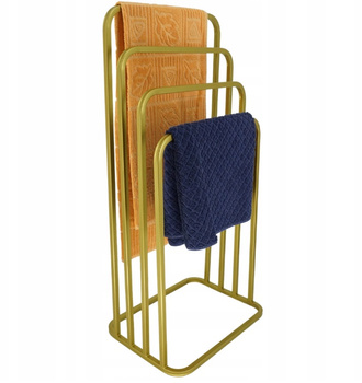 Nowoczesny Stojak Wieszak na Ręczniki 4 Ramienny Zaokrąglony Metal Loft ZŁOTY 021/W-16-4W-98Z ZŁOTY