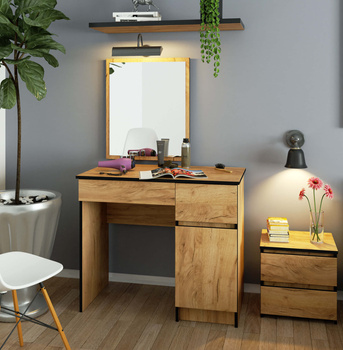 TOALETKA KOSMETYCZNA Z LUSTREM P-2/SL 500x600 PRAWA DĄB CRAFT